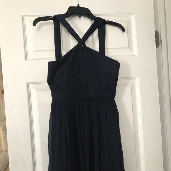 J Crew Navy Silk Halter Dress! - Picture 1 of 3